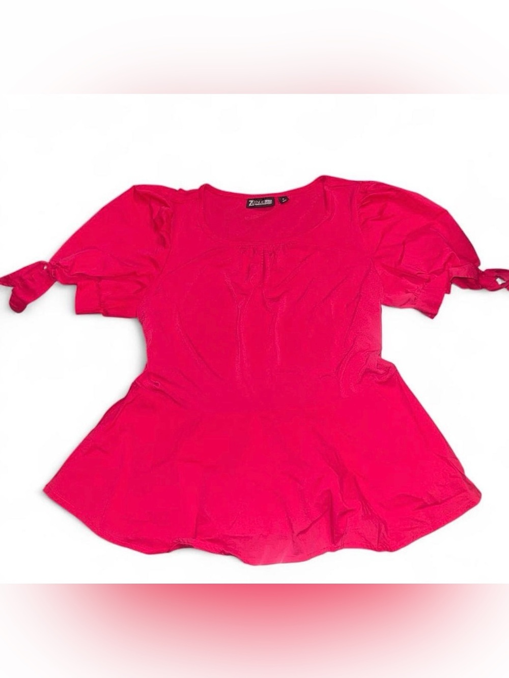 Vintage 7th Avenue Pink Tie-Sleeve Top